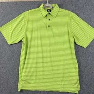 Footjoy Short SleevePolo Golf Stretch FJ‎ Men's M Green Striped